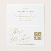 Teilen Sie die Liebe Gold Wedding QR Code Zent Car (Außenseite Aufgefaltet)