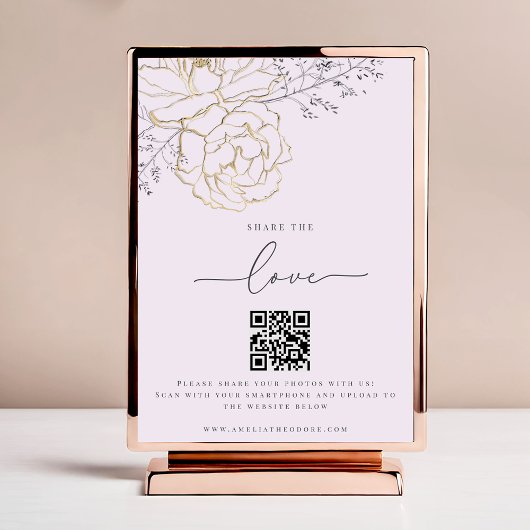 Teilen Sie die Liebe Lilac Wedding Foto Share QR C