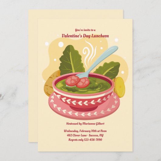 Teilen Sie die Liebe Mittagessen Einladung (Vorne/Hinten)