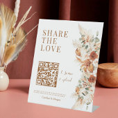 Teilen Sie die Liebe QR Code Elegante Kalligrafie Sockelschild