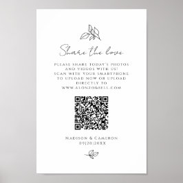 Teilen Sie die Liebe QR Code Wedding Party Foto Bl Poster
