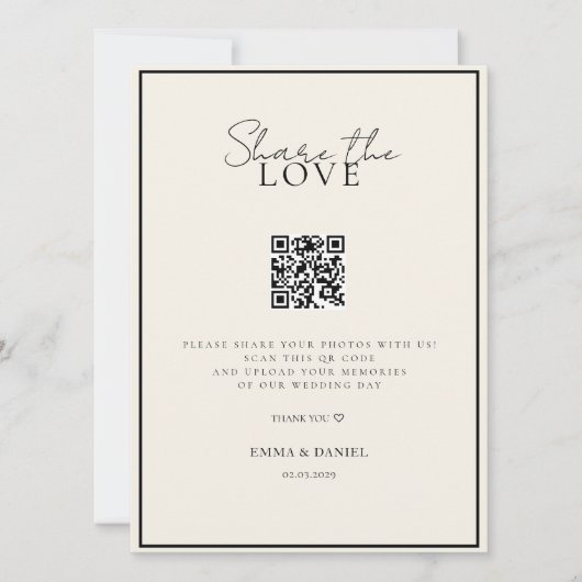 Teilen Sie die Liebe QR Code White Wedding Galery (Vorderseite)