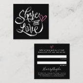 Teilen Sie die Liebe schwarz fett rustikale Skript Empfehlungskarte (Vorne/Hinten)