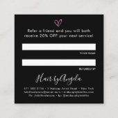 Teilen Sie die Liebe schwarz fett rustikale Skript Empfehlungskarte (Rückseite)