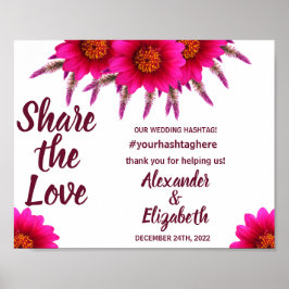 Teilen Sie die Liebe Social Media Hochzeit Lila Ze Poster