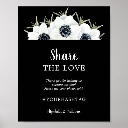 Teilen Sie die Liebe Wedding Hashtag Poster (Vorne)