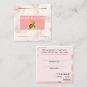 Teilen Sie die Liebe Zyia Empfehlungskarte Quadratische Visitenkarte (Vorne/Hinten)