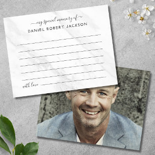 Teilen Sie ein Erinnerungsfoto Funeral White Marmo Postkarte