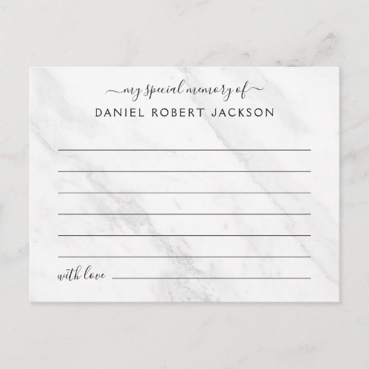 Teilen Sie ein Foto-Beerdigung mit weißem Marmor Postkarte (Vorderseite)