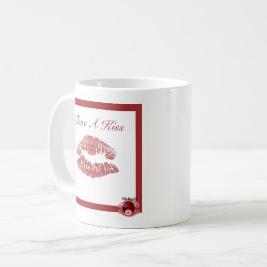 Teilen Sie eine Kuss-Tasse Kaffeetasse (Vorderseite Links)