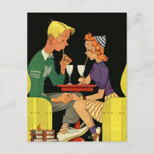Teilen Sie einen Milk Shake -Vintage Hochzeits-Ei Einladung