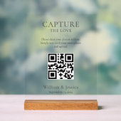 Teilen Sie Hochzeitsfotos mit QR-Code Acrylschild (Neutral)