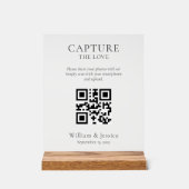 Teilen Sie Hochzeitsfotos mit QR-Code Acrylschild (Vorderseite)