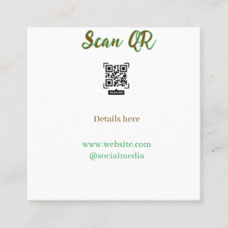 Teilen Sie Ihr Bild Scannen Sie den QR-Code, um We Quadratische Visitenkarte