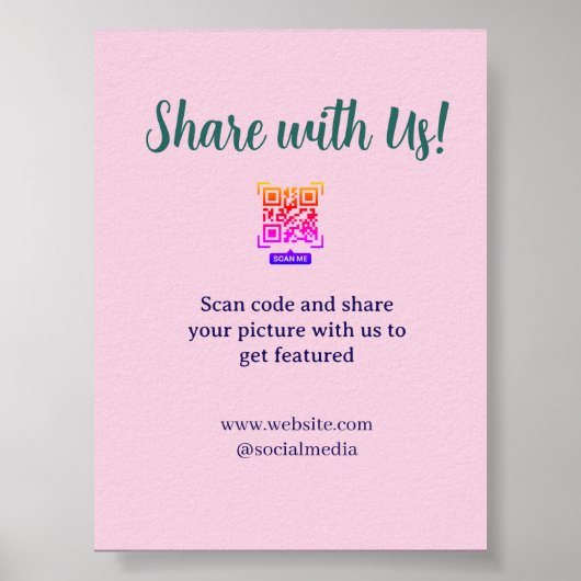 Teilen Sie Ihr Bild scannen Sie den QR-Code und fü Poster (Vorne)