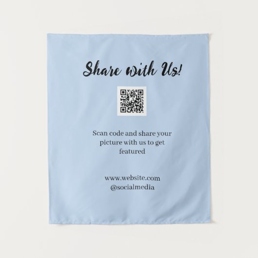 Teilen Sie Ihr Bild scannen Sie den QR-Code und fü Wandteppich (Vorderseite)