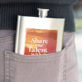 Teilen Sie Ihr Talent mit der Welt Flachmann (Beispiel)