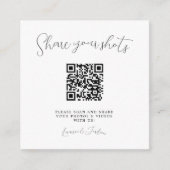 Teilen Sie Ihre Shots Foto Album QR Code Hochzeit Begleitkarte (Vorderseite)