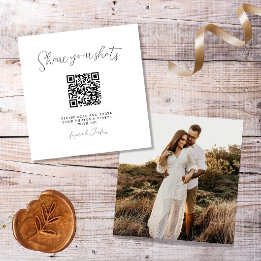 Teilen Sie Ihre Shots Foto Album QR Code Hochzeit Begleitkarte
