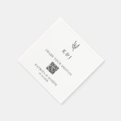 Teilen Sie Ihren Fotos QR-Code Botanische Hochzeit Serviette (Ecke)