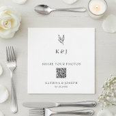 Teilen Sie Ihren Fotos QR-Code Botanische Hochzeit Serviette