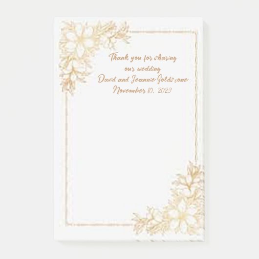 Teilen unserer Hochzeitstipps-Gastgeschenke Hochze Post-it Klebezettel (Vorderseite)