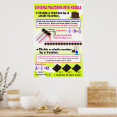 Teilen von Teilen mit Modellen {Mathematik Poster} Poster (Küche)