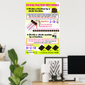 Teilen von Teilen mit Modellen {Mathematik Poster} Poster (Heimbüro)