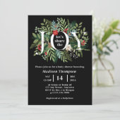 Teilen wir die Joy Holiday Baby Dusche Einladung (Stehend Vorderseite)