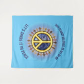 Teilen wir diesen Planeten in Frieden ☮ Wandteppich (Vorderseite (Horizontal))