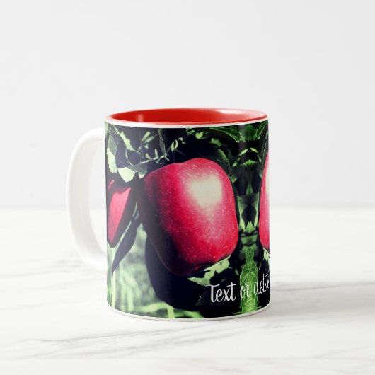 Teilfarbige rote Äpfel Personalisiert Zweifarbige Tasse (Vorderseite Links)