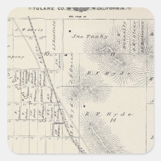 Teilgebiete Pioneer Land Co Quadratischer Aufkleber (Vorderseite)