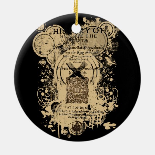 Teili Quarto-vorderes Stück Shakespeare Henry IV Keramikornament (Hinten)