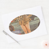 Teilnahme am 82. Im Flugzeug Ovaler Aufkleber (Umschlag)