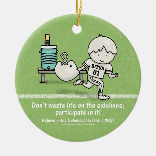 Teilnahme am Leben Keramik Ornament (Vorne)