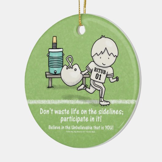 Teilnahme am Leben Keramik Ornament (Links)