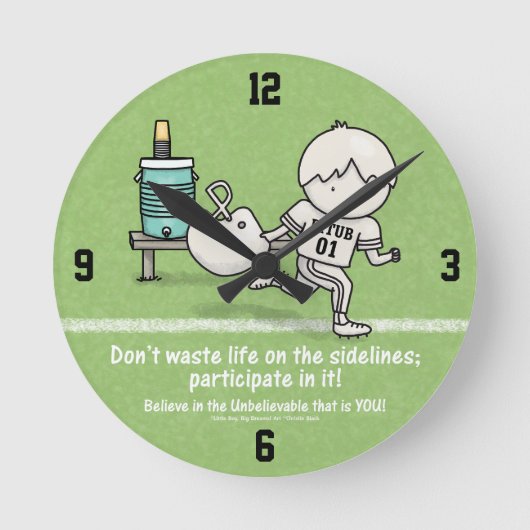 Teilnahme am Leben Runde Wanduhr (Vorderseite)