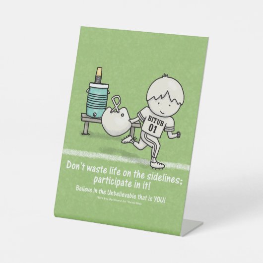 Teilnahme am Leben Sockelschild (Vorderseite)