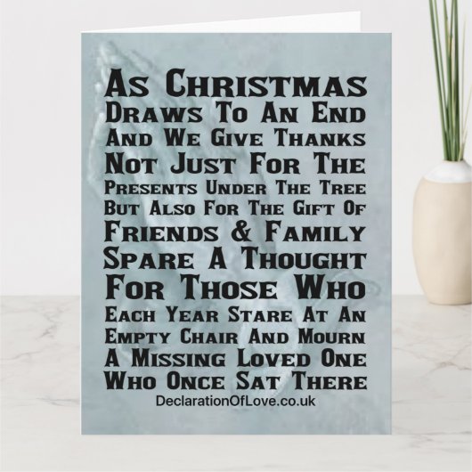 Teilnahme an einem leeren Stuhl Karte (Vorderseite)