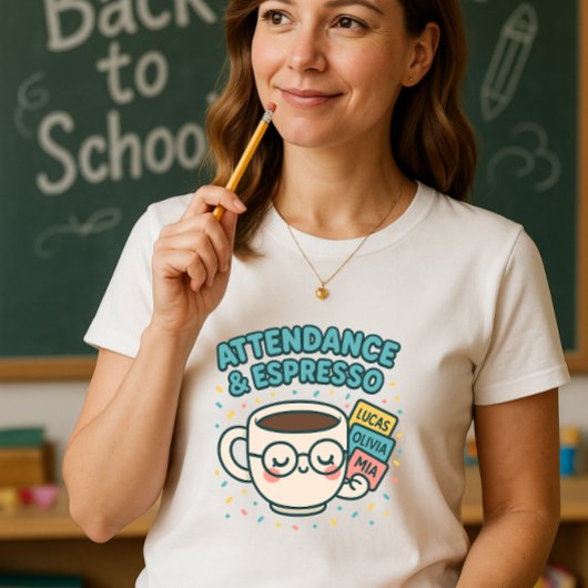 Teilnahme & Espresso; Funny Teacher Coffee T-Shirt