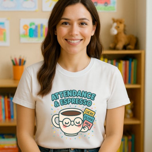 Teilnahme & Espresso; Funny Teacher Coffee T-Shirt