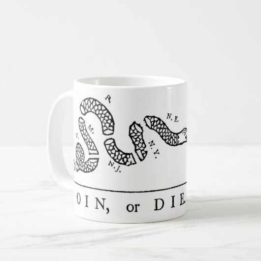 Teilnahme oder Die der Kaffee-Tasse Kaffeetasse (Vorderseite Links)