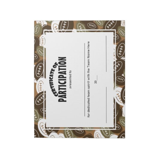 Teilnahmebescheinigung Notizblock (Rotiert)