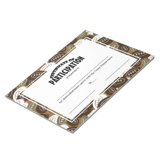 Teilnahmebescheinigung Notizblock (angewinkelt)