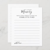 Teilnahmekarte zur Gedächtnisbeerdigung freigeben (Vorne/Hinten)