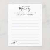 Teilnahmekarte zur Gedächtnisbeerdigung freigeben (Vorderseite)