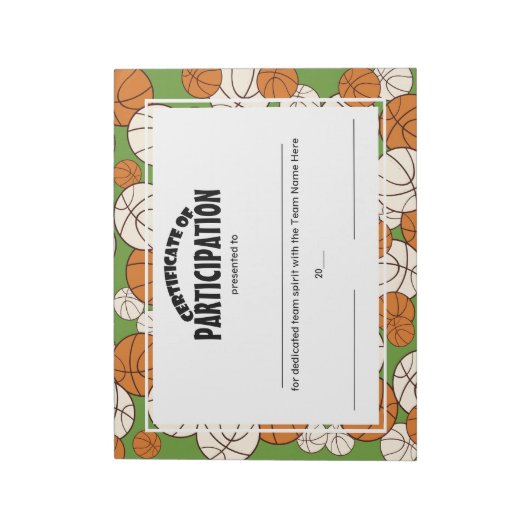 Teilnahmezertifikate Notizblock (Rotiert)