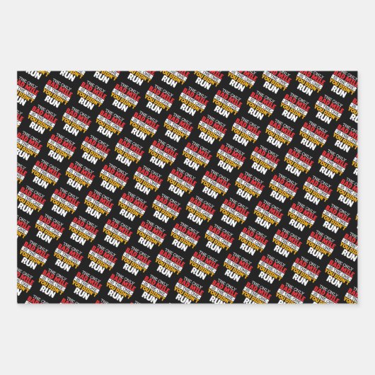 Teilnehmer - Funny Bad Mile Running Zitat Geschenkpapier Set (Vorderseite 3)