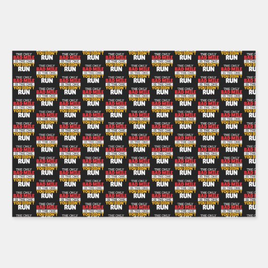 Teilnehmer - Funny Bad Mile Running Zitat Geschenkpapier Set (Vorderseite 2)