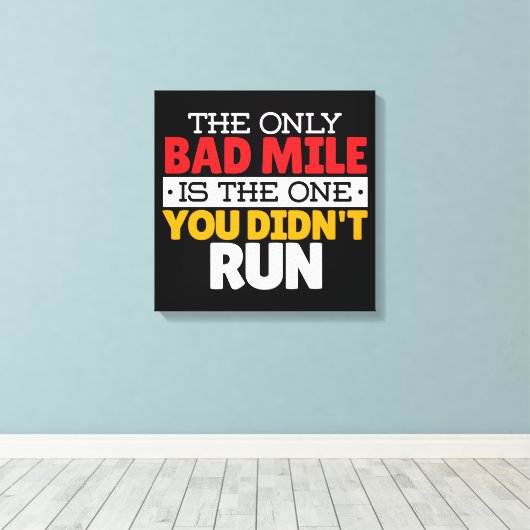 Teilnehmer - Funny Bad Mile Running Zitat Leinwanddruck (Insitu (Holzboden))